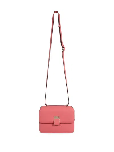Valextra Nolo Leather Mini Crossbody Bag In Pink