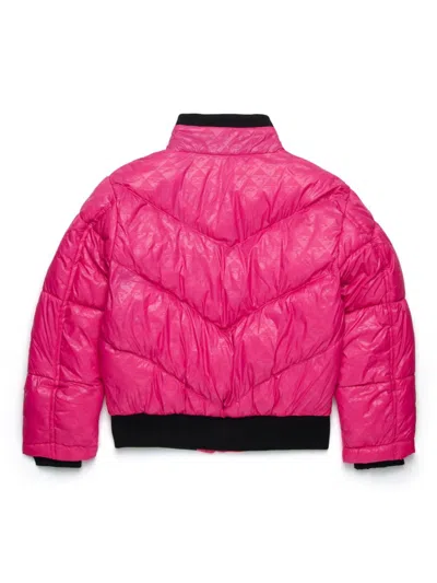 Diesel Logo-patch Padded Bomber Jacket In Pink