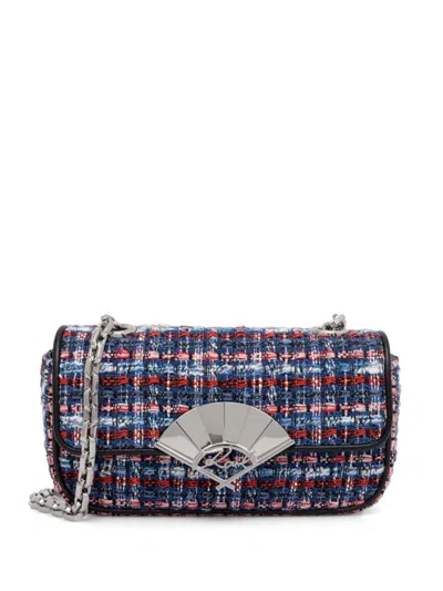 Karl Lagerfeld K/signature Tweed Cross Body Bag In Blue