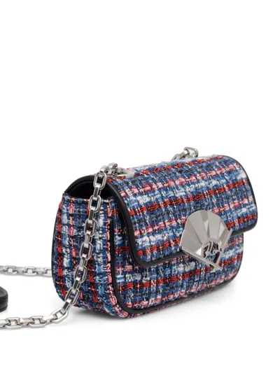 Karl Lagerfeld K/signature Tweed Cross Body Bag In Blue
