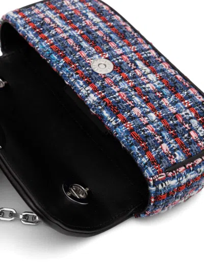 Karl Lagerfeld K/signature Tweed Cross Body Bag In Blue