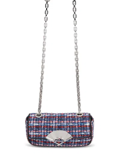 Karl Lagerfeld K/signature Tweed Cross Body Bag In Blue