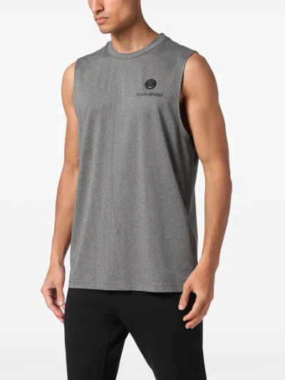 Plein Sport Sleeveless T-shirt Round Neck Ss In Grey