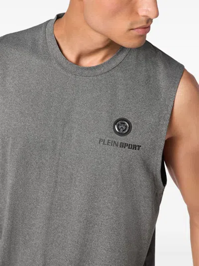 Plein Sport Sleeveless T-shirt Round Neck Ss In Grey