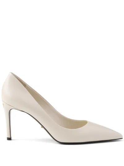Prada Patent Saffiano Leather Pumps Women In White