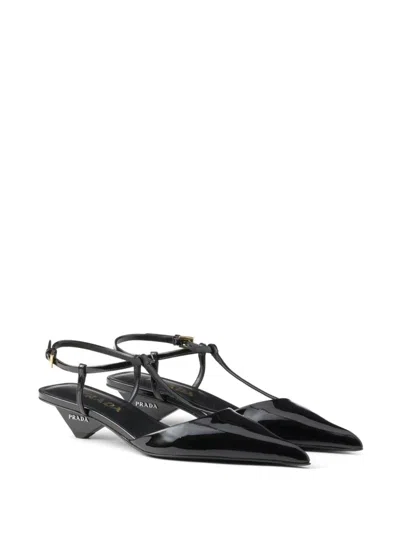 Prada 35 Calf Leather Pumps In Black