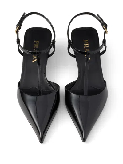 Prada 35 Calf Leather Pumps In Black