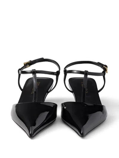 Prada 35 Calf Leather Pumps In Black