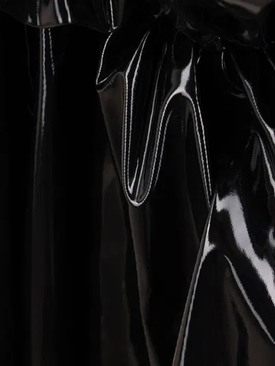 Comme Des Garçons Black Gathered Faux-leather Maxi Skirt In Black