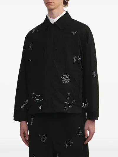 Undercover Cotton Shirt Jacket In Black