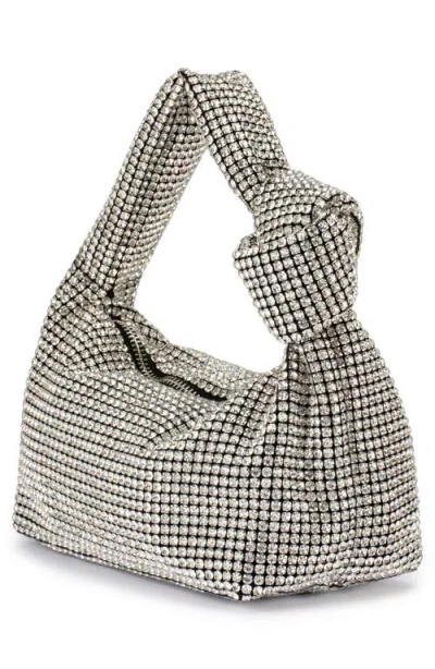 Olga Berg Polly Crystal Shoulder Bag In Silver