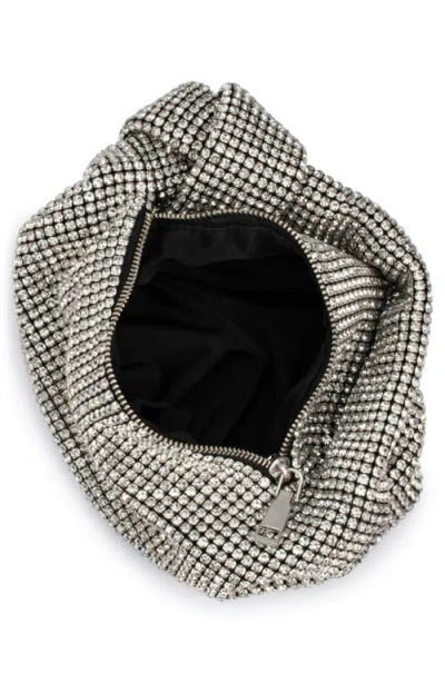 Olga Berg Polly Crystal Shoulder Bag In Silver