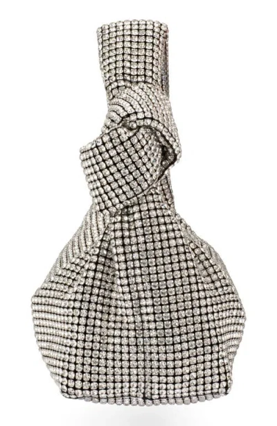 Olga Berg Polly Crystal Shoulder Bag In Silver