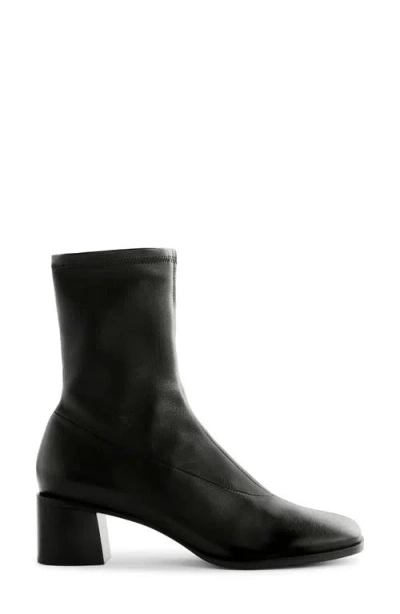 Reformation Louie Sock Bootie In Black Leather