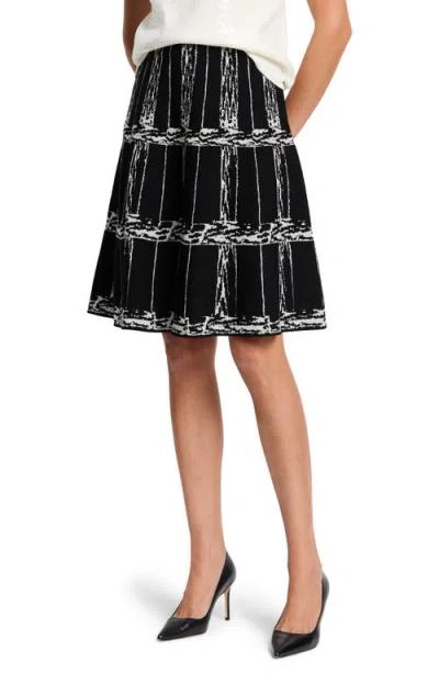 Shop Nic + Zoe Nic+zoe Plaid A-line Knit Skirt In Black Multi