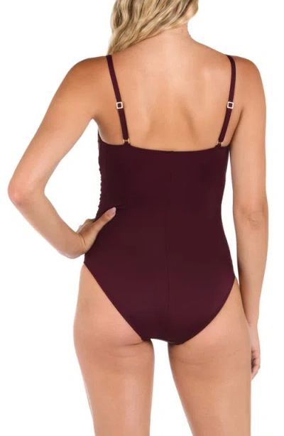 La Blanca Island Goddess One Piece Swimsuit In Dark Cherry In Dark Cherry