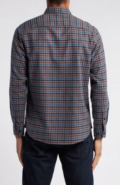 Nordstrom Trim Fit Check Flannel Button-down Shirt In Brown- Teal Joshua Check