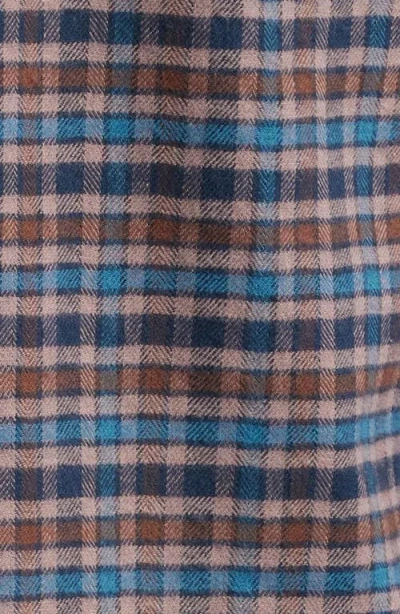 Nordstrom Trim Fit Check Flannel Button-down Shirt In Brown- Teal Joshua Check