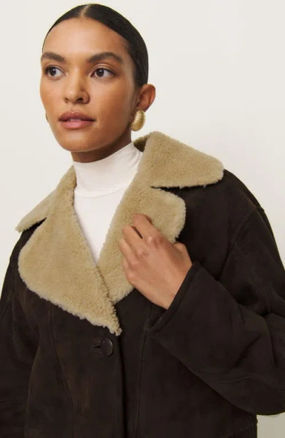 Reformation Veda Luca Shearling Jacket In Mole