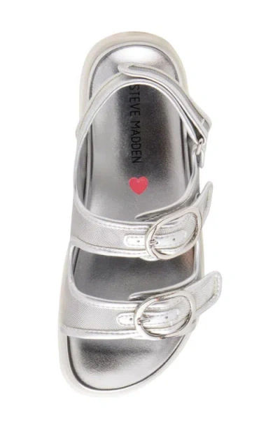 Steve Madden Kids' Jkit Slingback Sandal In Silver