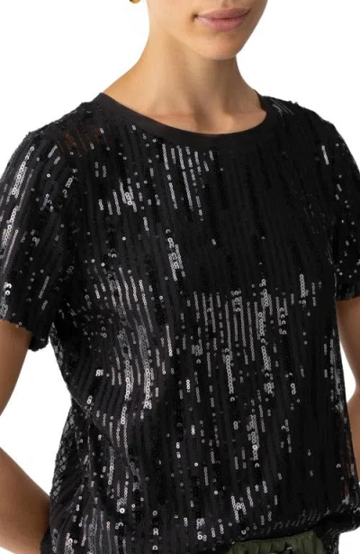 Shop Sanctuary Sequin Perfect T-shirt In Black