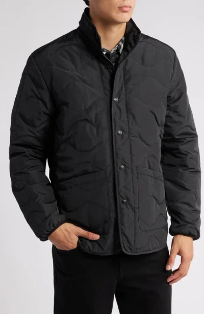Schott Nyc Wrinkle Resistant Down Military Jacket In Black