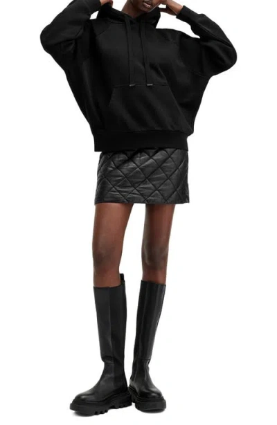 Allsaints Talon Underground Sequin Logo Hoodie In Black