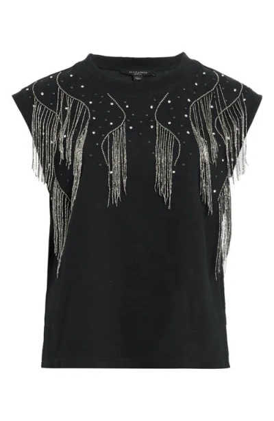 ALLSAINTS ALLSAINTS LENNON TASSEL EMBELLISHED TANK 