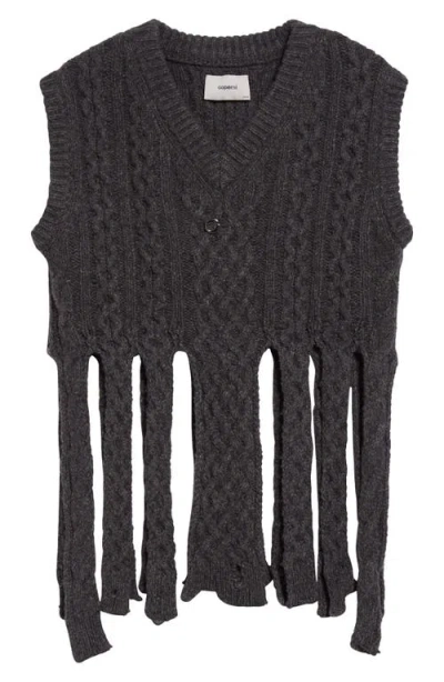 Coperni Dark Grey Wool Blend Sleeveless Sweater In Grey