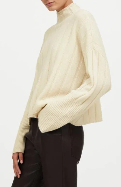 Shop Madewell Ribbed Cashmere & Wool Pullover Sweater In Heather Ivory