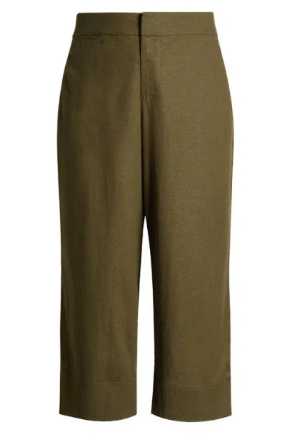 Universal Standard Courtyard Linen Blend Capri Pants In Fern