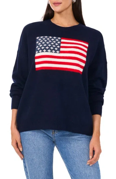 Vince Camuto Flag Logo Sweater In Classic Navy