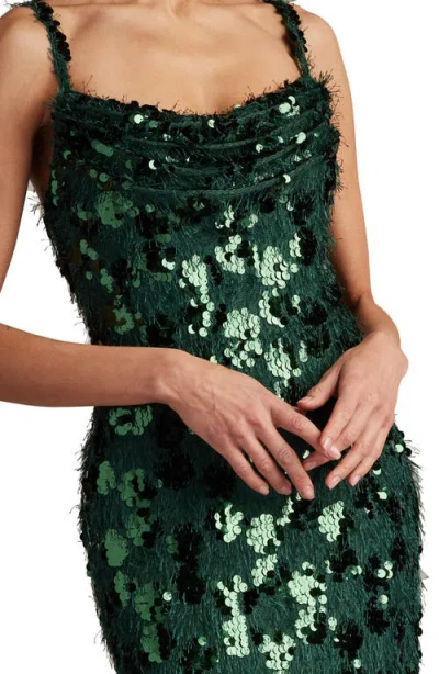 Sho By Tadashi Shoji Sequin & Fringe Gown In Jungle Green