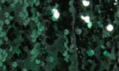 Wayf The Carrie Sequin Long Sleeve Gown In Emerald