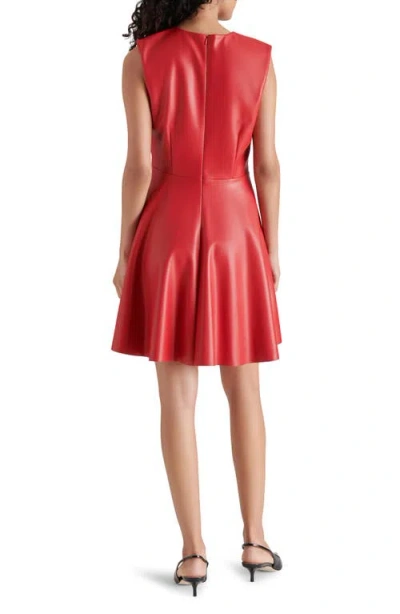 Steve Madden Pennie Faux Leather Fit & Flare Minidress In Dark Red