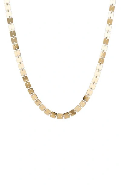 Lana Laser Square Chain Necklace In Yellow Gold