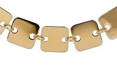 Lana Laser Square Chain Necklace In Yellow Gold