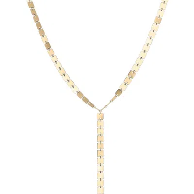Lana Laser Square Y-necklace In Yellow Gold