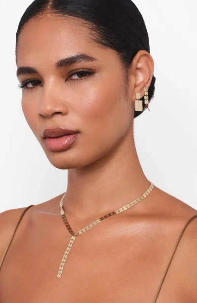 Lana Laser Square Y-necklace In Yellow Gold
