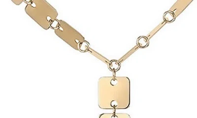 Lana Laser Square Y-necklace In Yellow Gold