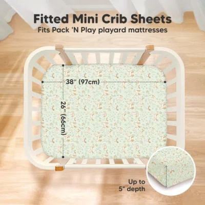 Keababies 2-pack Isla [protect+] Waterproof Mini Crib Sheets In Foxtrot