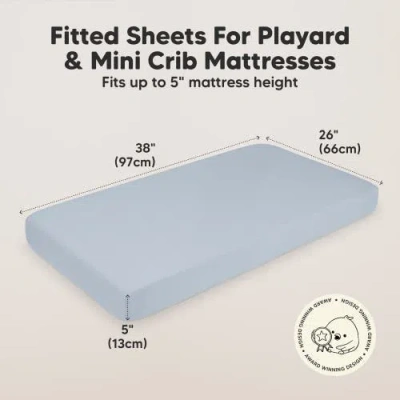 Keababies Soothe Fitted Mini Crib Sheet In Blue Flax