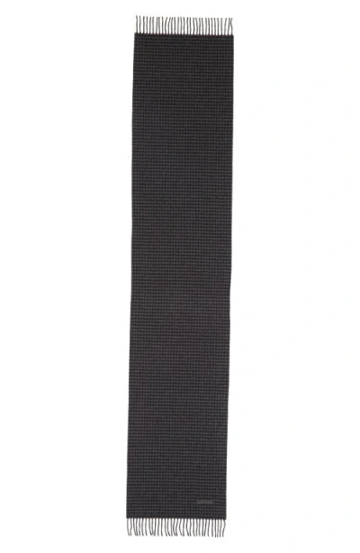 Tom Ford Small Check Yarn Dyed Cashmere & Wool Day Scarf In Multi Grey