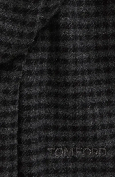 Tom Ford Small Check Yarn Dyed Cashmere & Wool Day Scarf In Multi Grey