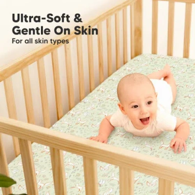 Keababies 2-pack Isla [protect+] Waterproof Crib Sheets In Foxtrot