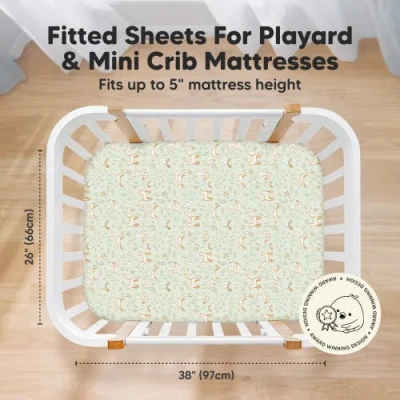 Keababies Isla Fitted Mini Crib Sheets In Foxtrot
