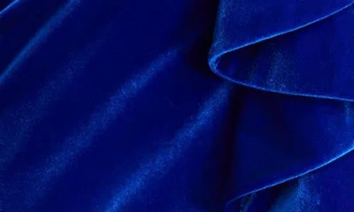 Tadashi Shoji Portrait Collar Velvet Gown In Blue Bell