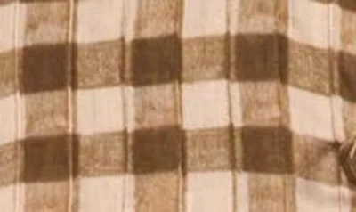 Desmond & Dempsey Pleat Cotton Sleeveless Pajamas In Gingham 50's Voile Brown/cream