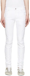 PIERRE BALMAIN White Skinny Biker Jeans