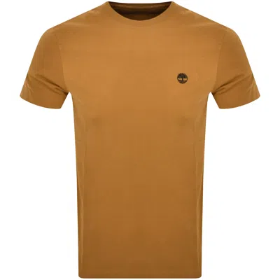 Shop Timberland Badge Logo T Shirt Brown